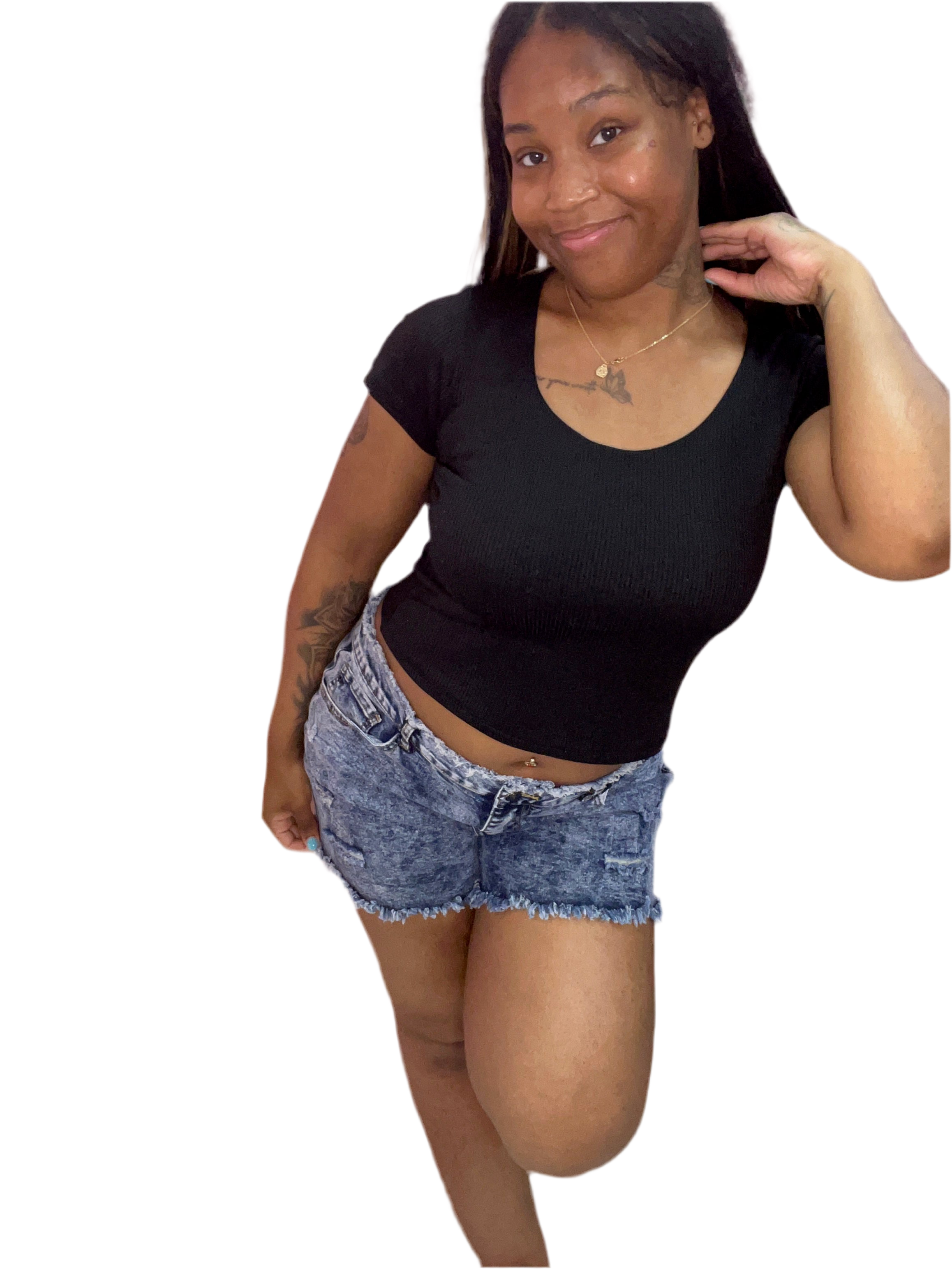 Get Ripped Light Denim Short Pants
